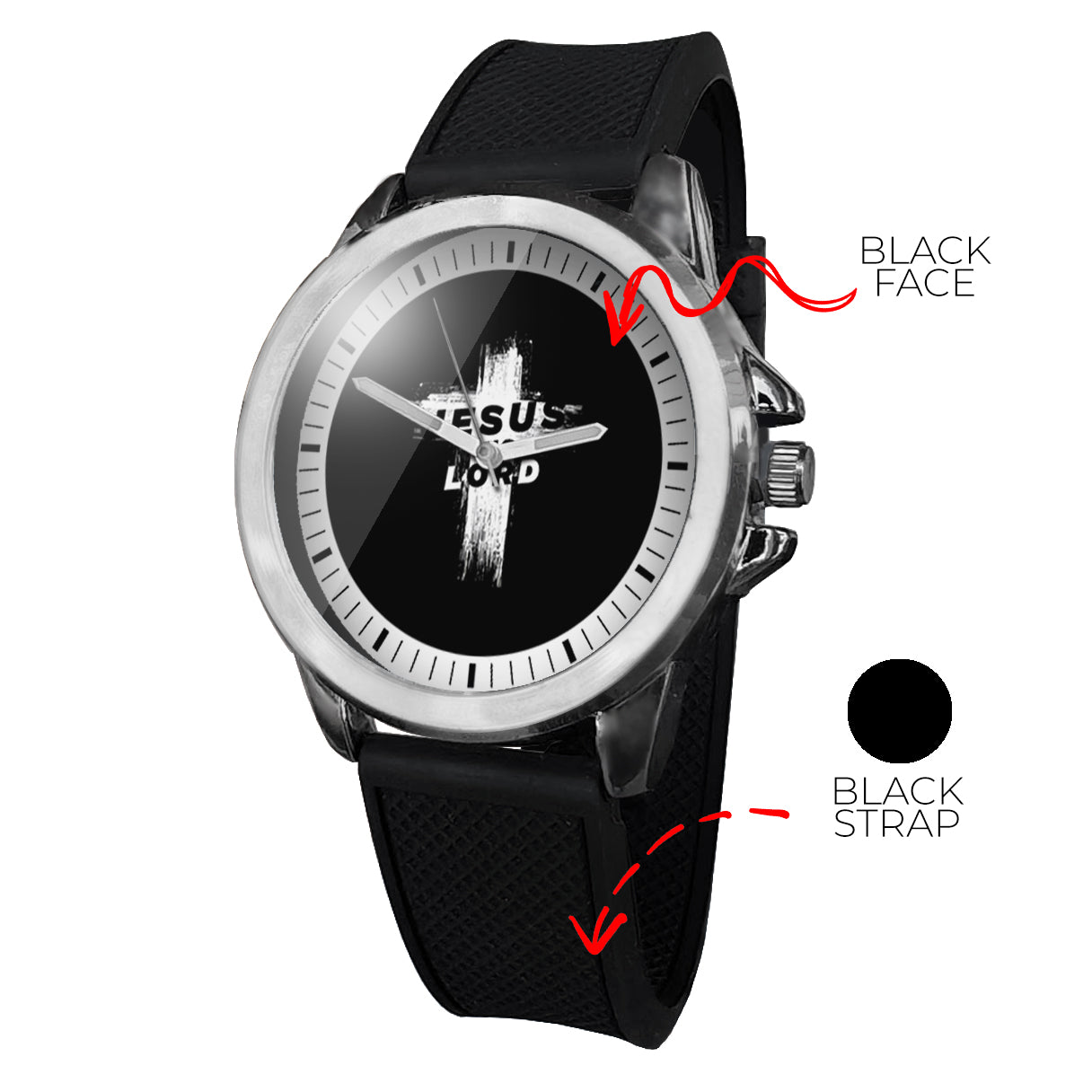 BYF8 Jesus Is Lord Cross Premium Unisex Wristwatch