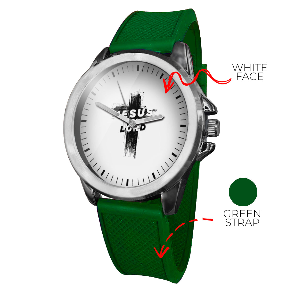 BYF8 Jesus Is Lord Cross Premium Unisex Wristwatch