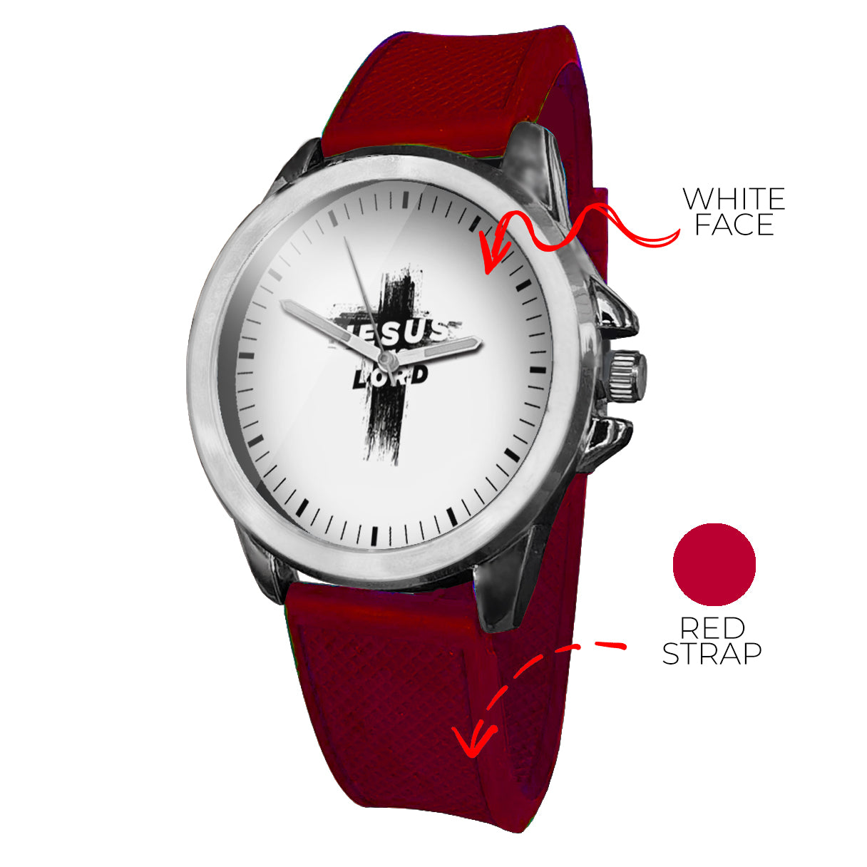 BYF8 Jesus Is Lord Cross Premium Unisex Wristwatch