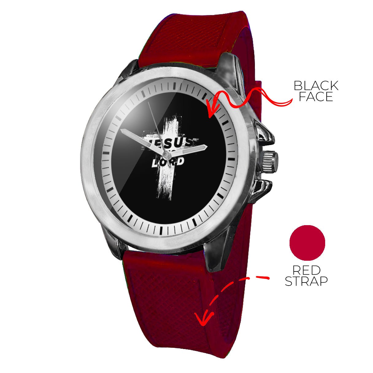 BYF8 Jesus Is Lord Cross Premium Unisex Wristwatch