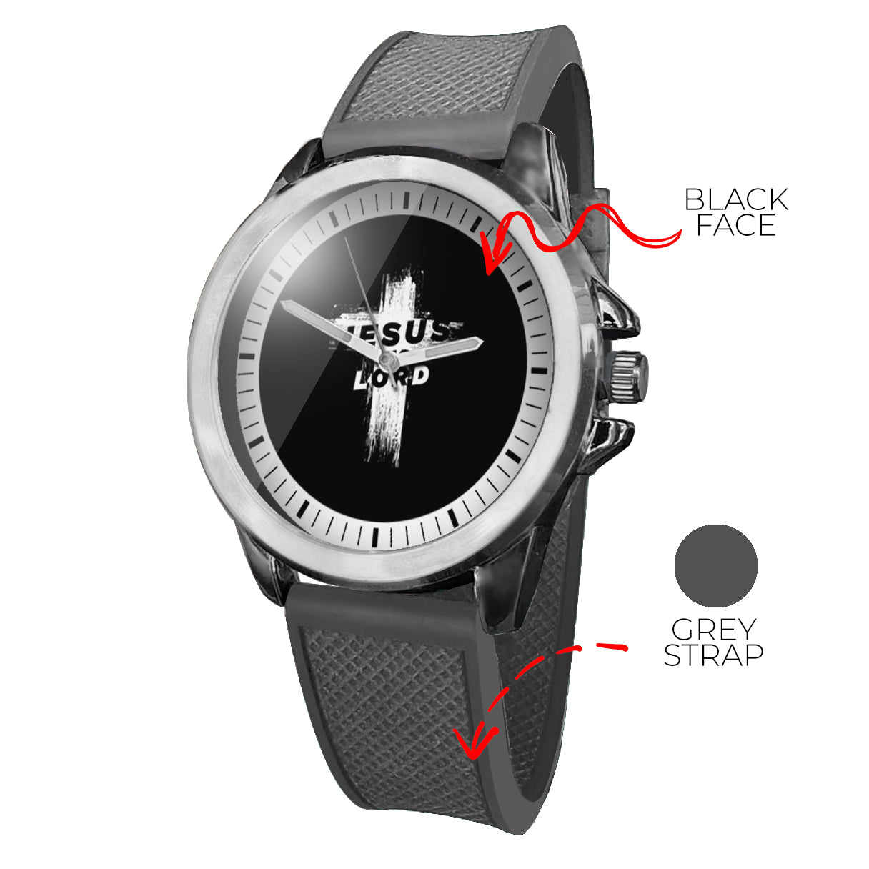 BYF8 Jesus Is Lord Cross Premium Unisex Wristwatch
