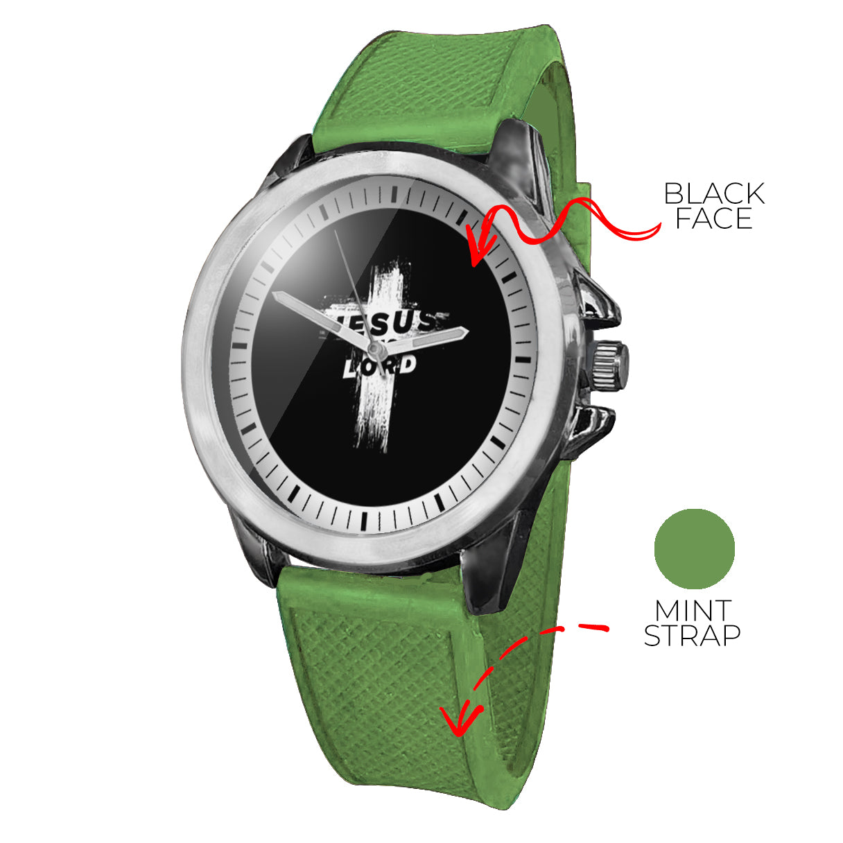 BYF8 Jesus Is Lord Cross Premium Unisex Wristwatch