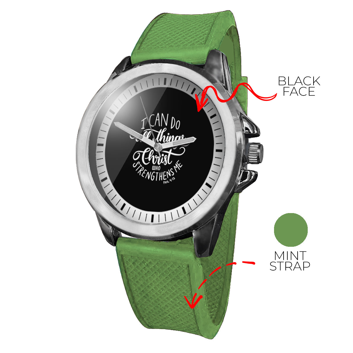 BYF8 I Can Do All Things Premium Unisex Wristwatch